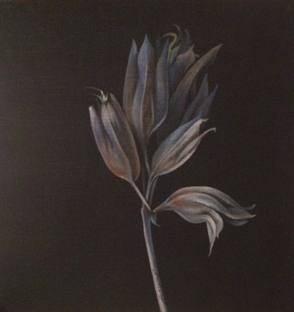 "flower" olio su tela di lino 40x40